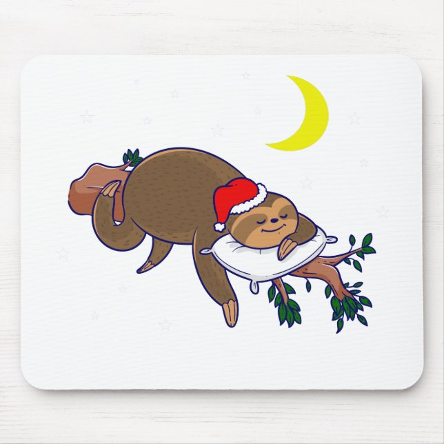 santa claus sloth christmas mouse mat (Front)