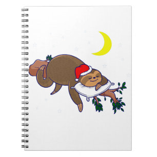 santa claus sloth christmas notebook
