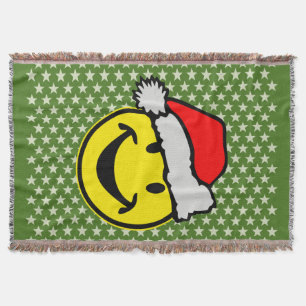 Santa Claus Smiley + your backgr. & ideas Throw Blanket