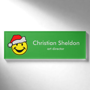 Santa Claus Smiley + your name & title Tag