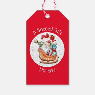 Santa Claus Snow Globe Gift Tag