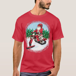 Santa Claus Snowbike Snowmobile Motorcycle Biker C T-Shirt