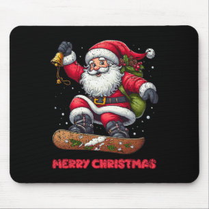 Santa Claus Snowboarding Merry Christmas Winter Ho Mouse Mat