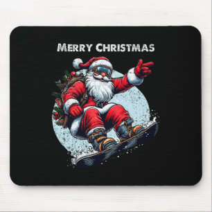 Santa Claus Snowboarding Merry Christmas Winter Ho Mouse Mat