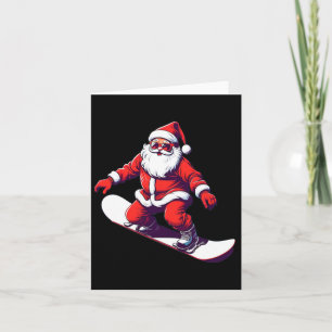 Santa Claus Snowboarding On Christmas Eve Card