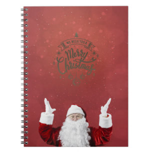 Santa Claus,Snowflakes,Red Notebook
