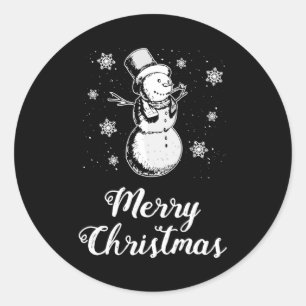 Santa Claus Snowman Christmas Funny Gift Idea Classic Round Sticker