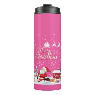 Santa Claus, Snowman Merry Christmas Holiday Thermal Tumbler