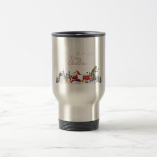 Santa Claus, Snowman Merry Christmas Holiday Travel Mug