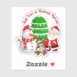 Santa Claus, Snowman, Teddy Bear Christmas<br><div class="desc">* Illustration of Santa Claus with a cute bear cub holding 'JOY' sign and cute snowman. * Several size options and choose matte glossy or transparent! * Add your text, family name, event, year or short message, or remove text option. * Use for decorating your laptop or sports bottles, scrap...</div>
