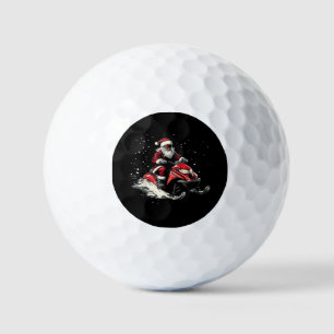 Santa Claus Snowmobile Motor Sled Funny Christmas Golf Balls