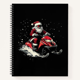Santa Claus Snowmobile Motor Sled Funny Christmas Notebook