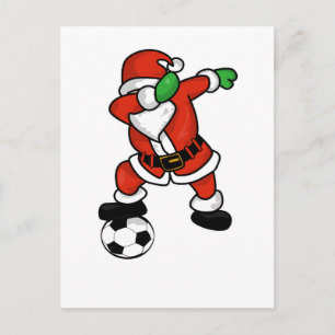 Santa Claus soccer dab dance ugly christmas T-shir Holiday Postcard
