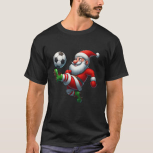 Santa Claus Soccer Player Funny Christmas Boys Gir T-Shirt