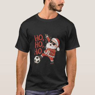 Santa Claus Soccer Player with Christmas Lights T-Shirt