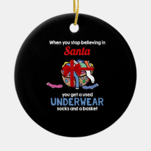 Santa Claus Socks Underwear Christmas Kids Ceramic Tree Decoration