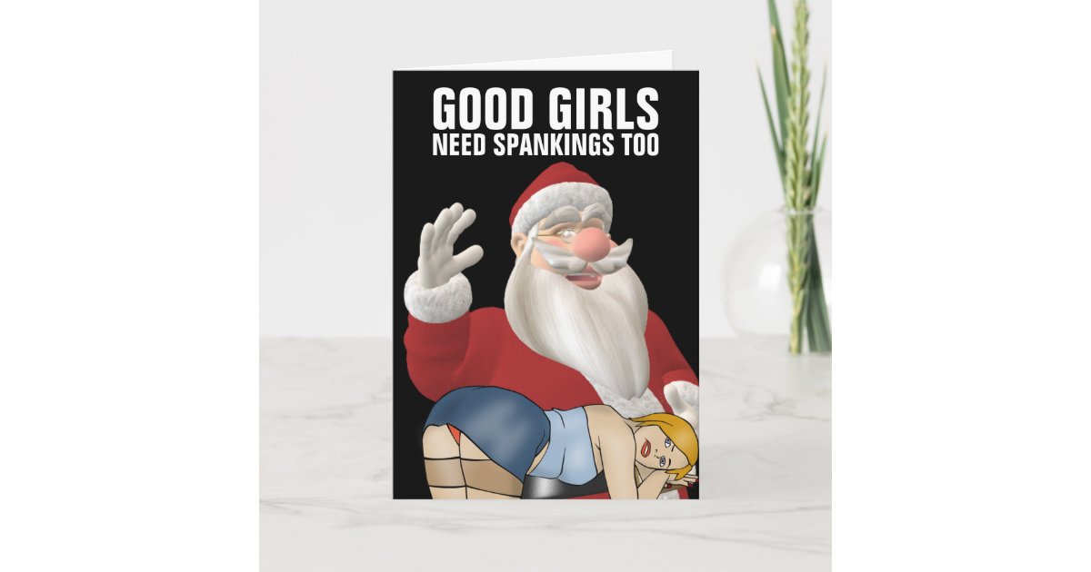 SANTA CLAUS SPANKING WOMAN CHRISTMAS CARDS Zazzle.co.uk