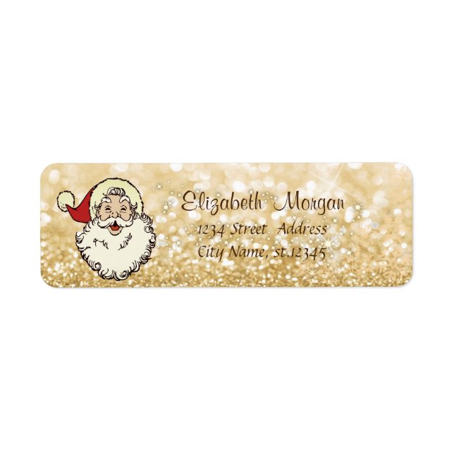 Santa Claus,Sparkle,Snowflakes,Glittery Bokeh (Front)