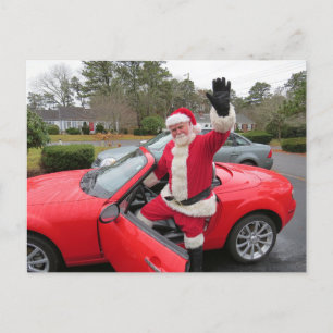 SANTA CLAUS SPORTSCAR CHRISTMAS Postcards