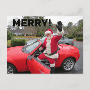 SANTA CLAUS SPORTSCAR CHRISTMAS Postcards