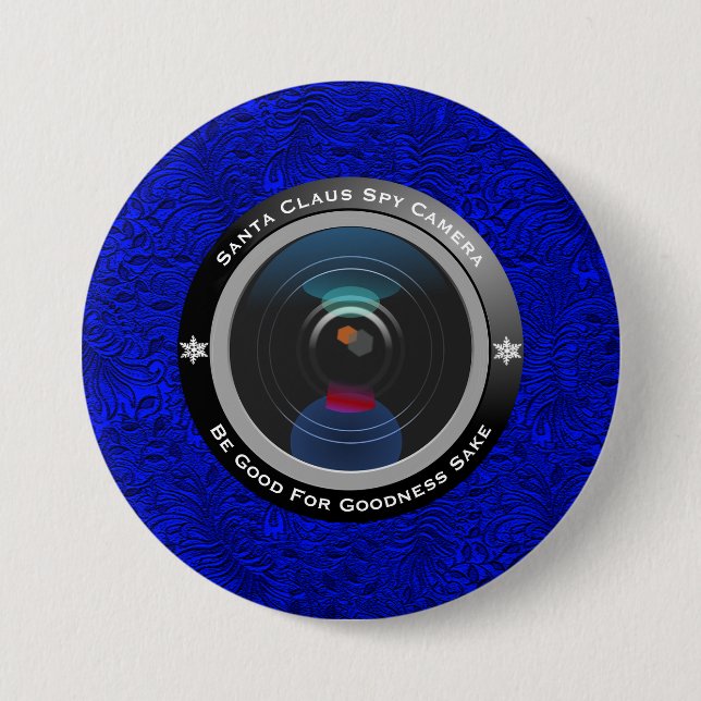 Santa Claus Spy Camera 7.5 Cm Round Badge (Front)