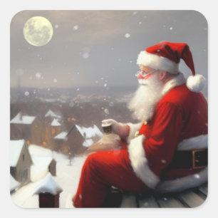 Santa Claus Square Sticker