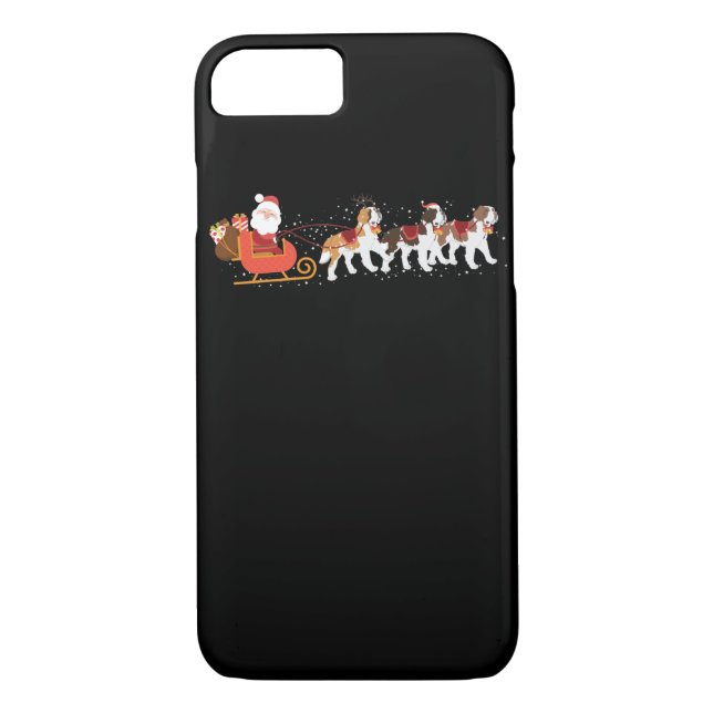 Santa Claus St Bernard Dog Reindeer Christmas Case-Mate iPhone Case (Back)