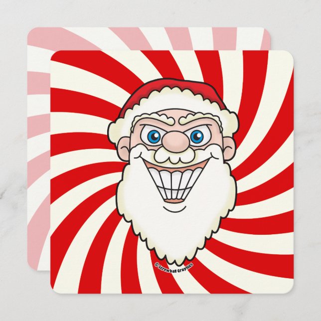 Santa Claus Starburst Screwball Graphics Flat Card (Front/Back)