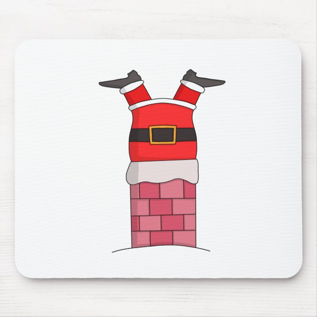 Santa Claus stuffed in the chimney Mouse Mat (Front)