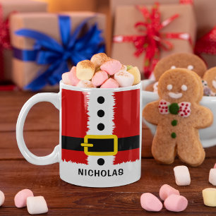 Santa Claus Suit and Belt Buckle Cute Christmas Coffee Mug