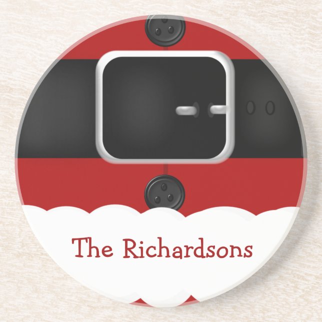 Santa Claus Suit Christmas Drink Coasters (Front)
