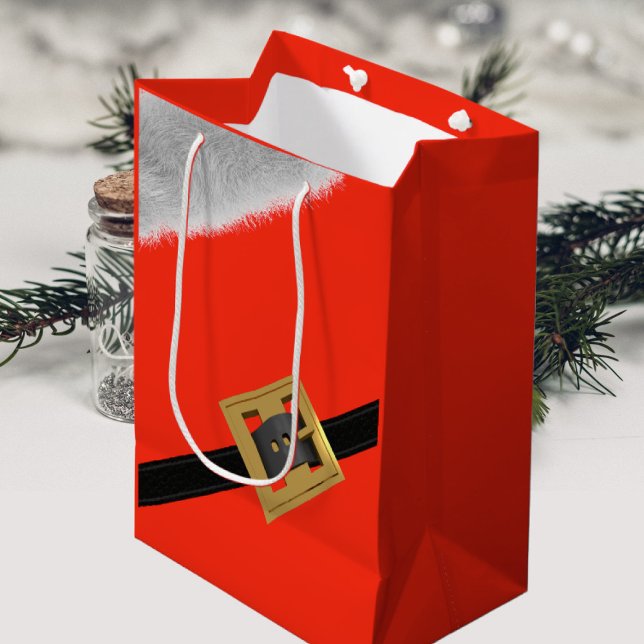 Santa Claus Suit Christmas Holiday Gift Bag (A modern Santa suit inspired gift bag for all your festive gift bag needs)