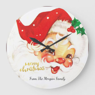 Santa Claus Suit Christmas  Large Clock