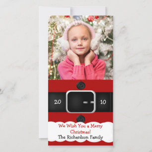 Santa Claus Suit Christmas Photo Cards