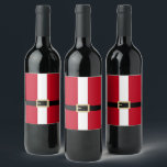 Santa Claus Suit Christmas Wine Label<br><div class="desc">Santa's Suit and Belt Christmas Wine Label.</div>