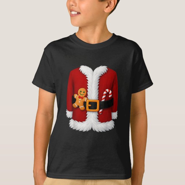 Santa Claus Suit Costume Matching Couple Christmas T-Shirt (Front)