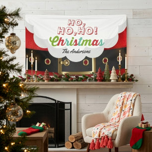 Santa Claus Suit Ho Ho Ho Christmas Happy New Year Banner