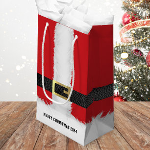 Santa Claus Suit Jacket Merry Christmas Small Gift Bag