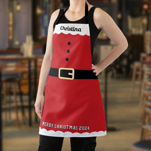 Santa Claus Suit Name Merry Christmas Apron (Santa Claus Merry Christmas Apron
)
