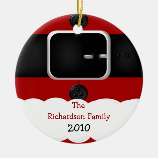 Santa Claus Suit Personalised Christmas Ornament (Front)