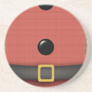 santa claus suit with belt buttons coaster