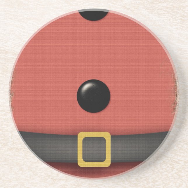 santa claus suit with belt buttons coaster (Front)