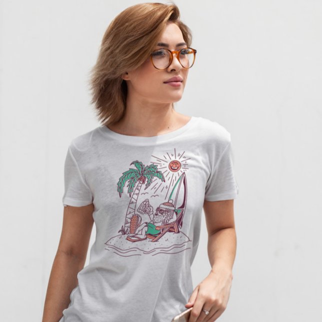 Santa Claus Summer Beach T-Shirt (Creator Uploaded)