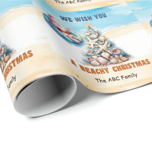 Santa Claus  Summer Christmas In July Wrapping Paper