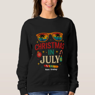 Santa Claus Sunglasses Beach Christmas in July Sweatshirt