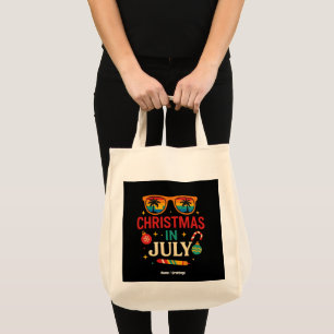 Santa Claus Sunglasses Beach Christmas in July Tote Bag