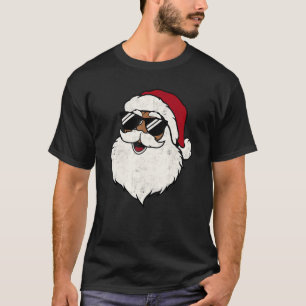 Santa Claus Sunglasses Black Men Retro Christmas X T-Shirt