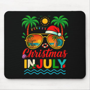 Santa Claus Sungles Beach Christmas In July Men Wo Mouse Mat
