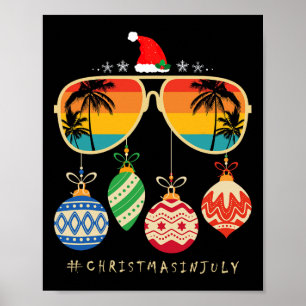 Santa Claus Sungles Beach Christmas In July Men Wo Poster