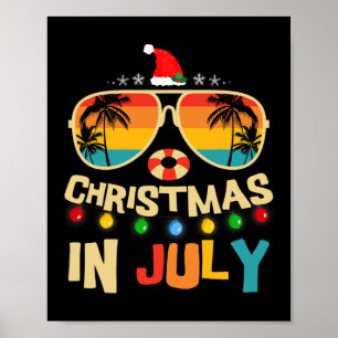 Santa Claus Sungles Beach Christmas In July Men Wo Poster